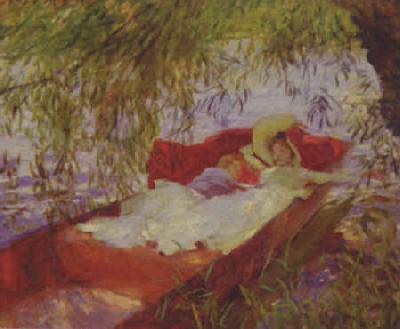  Two Women Asleep in a Punt under the Willows